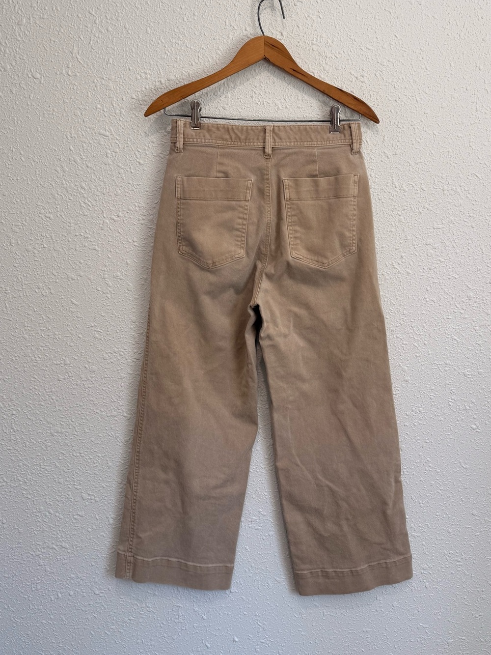 Gap high rise wide leg crop tan cotton khaki chino pants 4